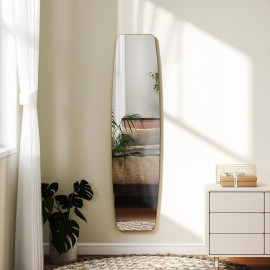 Grand miroir mural ovale pleine longueur 40 x 160 cm GANS doré