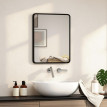 Miroir mural rectangulaire 40 x 50 cm MAKI noir