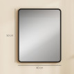 Miroir mural rectangulaire 40 x 50 cm MAKI noir