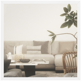 Miroir mural carré 50 x 50 cm ANIS blanc