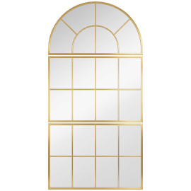 Miroir mural style verrière 76 x 149 cm MAURY doré