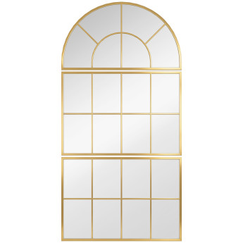 Miroir mural style verrière 76 x 149 cm MAURY doré