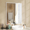 Miroir mural rectangulaire 70 x 90 cm LYMON blanc
