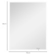 Miroir mural rectangulaire 70 x 90 cm LYMON blanc
