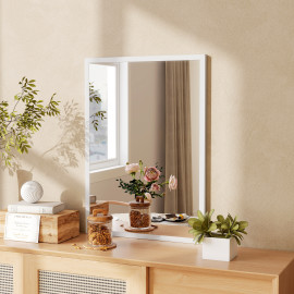 Miroir mural rectangulaire 50 x 70 cm OUPLY blanc
