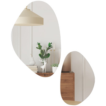Lot de 2 miroirs organiques MOLENA noir