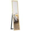 Miroir sur pied ou mural 37 x 157 cm PETER blanc et bois clair