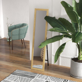 Miroir sur pied rectangulaire 37 x 157 cm CLERY chêne clair