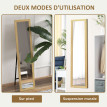 Miroir sur pied rectangulaire 37 x 157 cm CLERY chêne clair