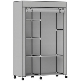 Armoire penderie mobile SLAYO gris clair