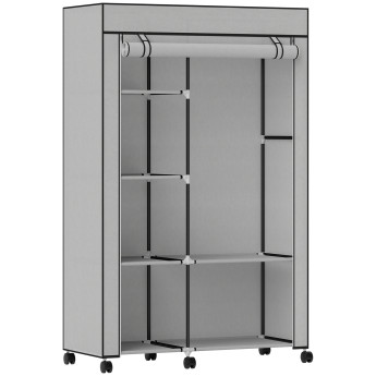 Armoire penderie mobile SLAYO gris clair