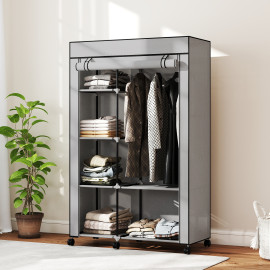 Armoire penderie mobile SLAYO gris clair