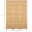Paravent intérieur pliable FORZINA bambou naturel