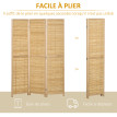 Paravent intérieur pliable FORZINA bambou naturel