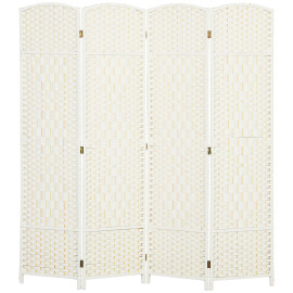 Paravent intérieur pliable 4 panneaux LIMED blanc