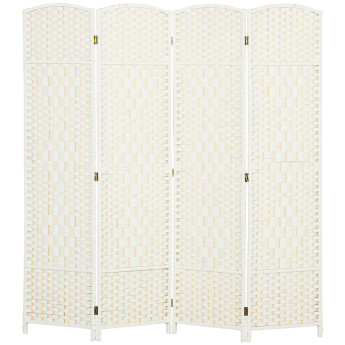 Paravent intérieur pliable 4 panneaux LIMED blanc