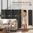 Paravent intérieur pliable 6 panneaux IGOR noir