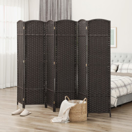 Paravent intérieur pliable 6 panneaux LING chocolat