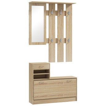 Ensemble meubles d’entrée COREY bois clair