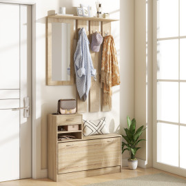 Ensemble meubles d’entrée COREY bois clair