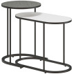 Lot de 2 tables basses gigognes KELBY gris blanc