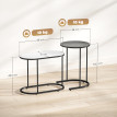 Lot de 2 tables basses gigognes KELBY gris blanc