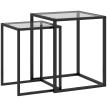 Lot de 2 tables basses gigognes ERMA noires