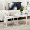 Lot de 2 tables basses gigognes LINDSAY blanches