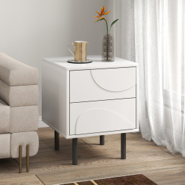 Table de chevet étroite GIACO blanc