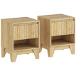 Lot de 2 chevets tables de nuit MONNO bois naturel