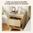 Lot de 2 chevets tables de nuit MONNO bois naturel