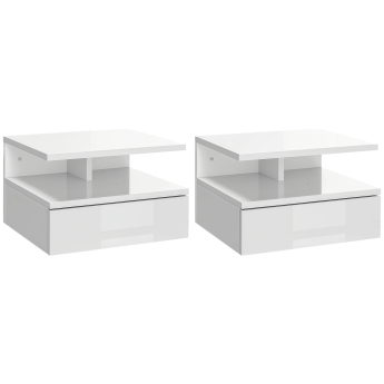 Lot de 2 tables de chevet murales NIALO blanc