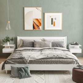 Lot de 2 tables de chevet murales NIALO blanc