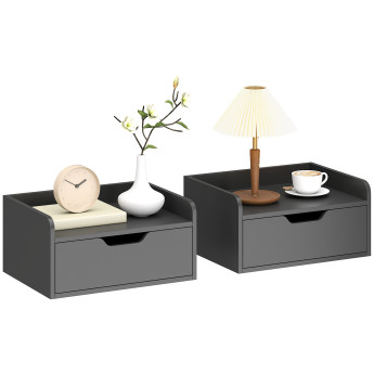 Lot de 2 tables de chevet murales ARTHURO noires