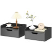 Lot de 2 tables de chevet murales ARTHURO noires