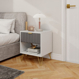 Chevet design KHOME gris blanc