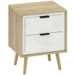 Chevet style scandinave NICOLA blanc effet bois clair