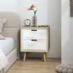 Chevet style scandinave NICOLA blanc effet bois clair