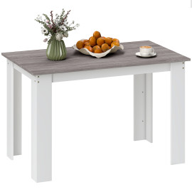 Table à manger grand plateau PEDRO aspect bois gris