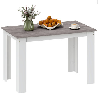 Table à manger grand plateau PEDRO aspect bois gris