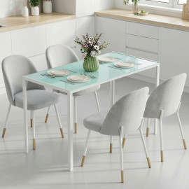 Table à manger 4 personnes ROBERTO blanche