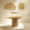 Table ronde extensible DEBRA aspect bois naturel