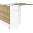 Table de cuisine rabattable ROMA aspect bois et blanc