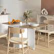 Table de cuisine rabattable ROMA aspect bois et blanc