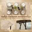 Table à manger style industriel VERONA effet chêne clair