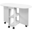 Table de cuisine rabattable ovale LINA blanche