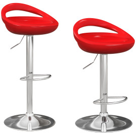 Lot de 2 tabourets de bar réglables VÉRA rouges