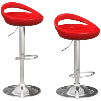 Lot de 2 tabourets de bar réglables VÉRA rouges