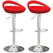 Lot de 2 tabourets de bar réglables VÉRA rouges