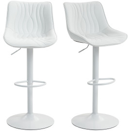 Lot de 2 tabourets de bar CYNTHIA blancs